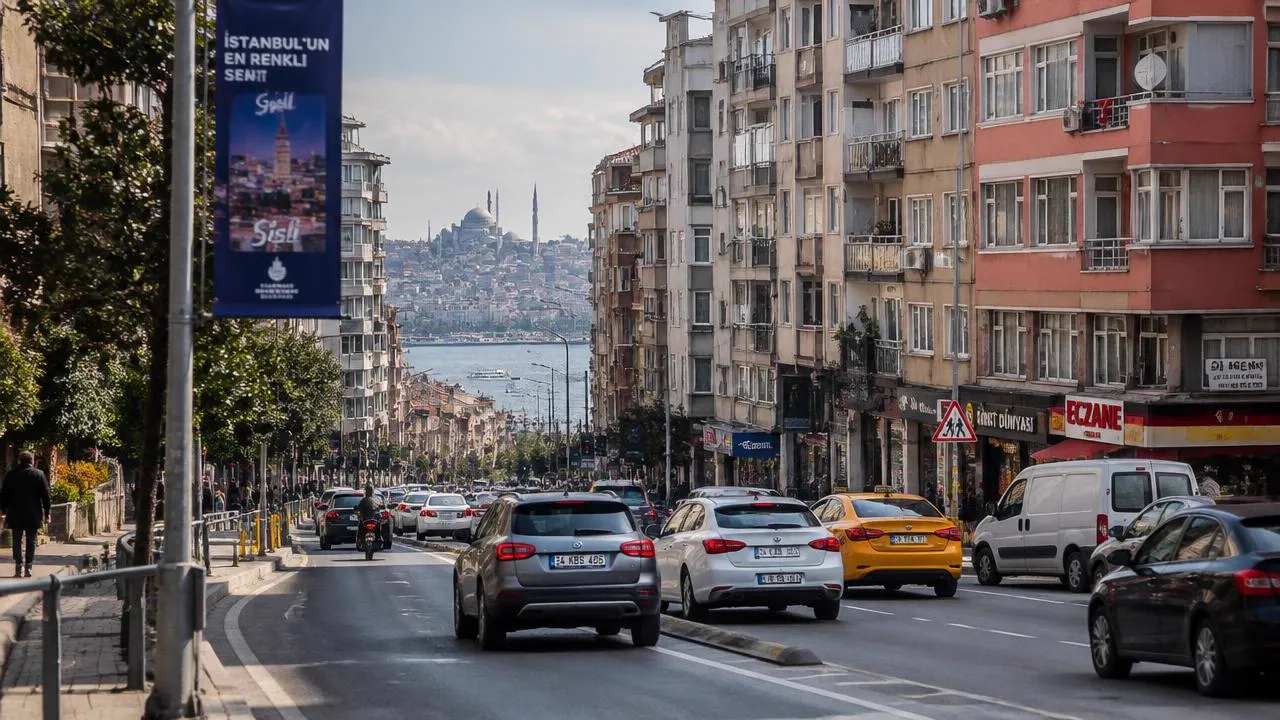 İstanbul cadde trafiği